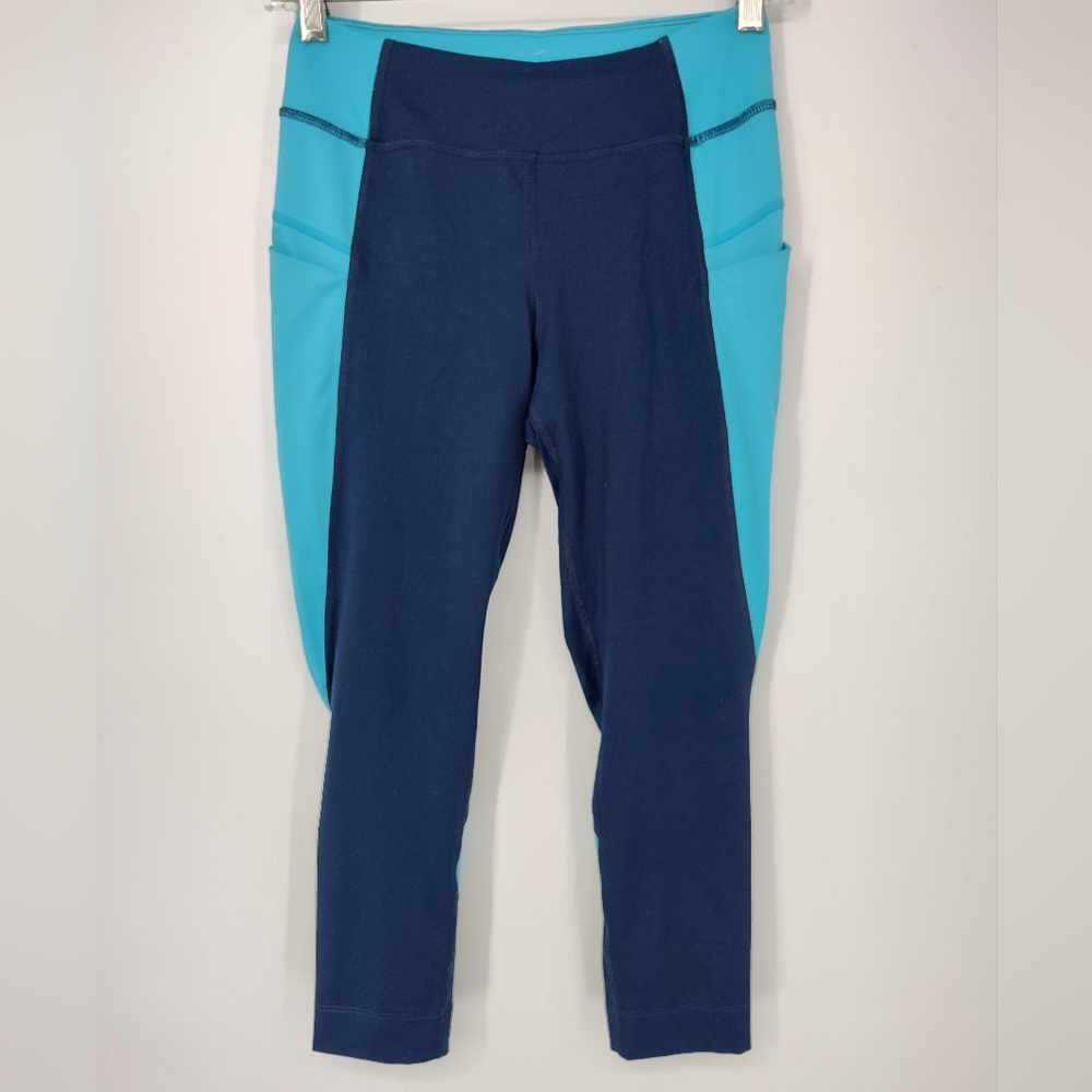 Avia Navy and Aqua Capri Leggings Women's Size Large 10-12